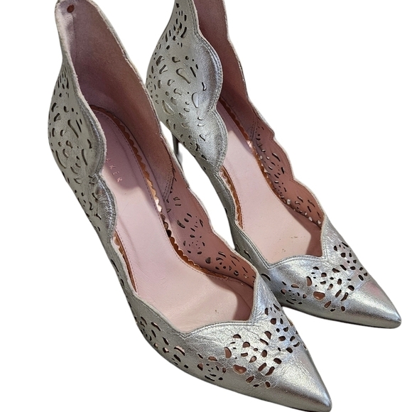 Ted Baker London Aulast Lace Cut Pointy Toe Stilletto Pumps size 40/9 - Picture 7 of 9
